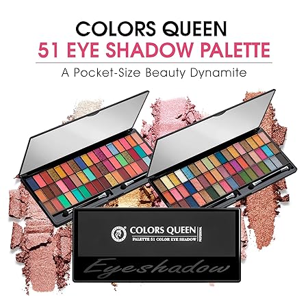 Colors Queen Ultra Pigmented 51 Colors Eyeshadow Palette with Brush